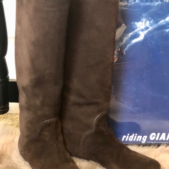 Marc Jacobs Suede Boots W Scallop Detail Sz 39 - Picture 2 of 6